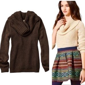 Anthropologie Angels of the North Olive Green Cowl Neck Sweater - M